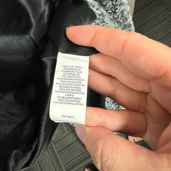 Lucky Brand gray faux fur teddy knee length warm jacket - Picture 8 of 8